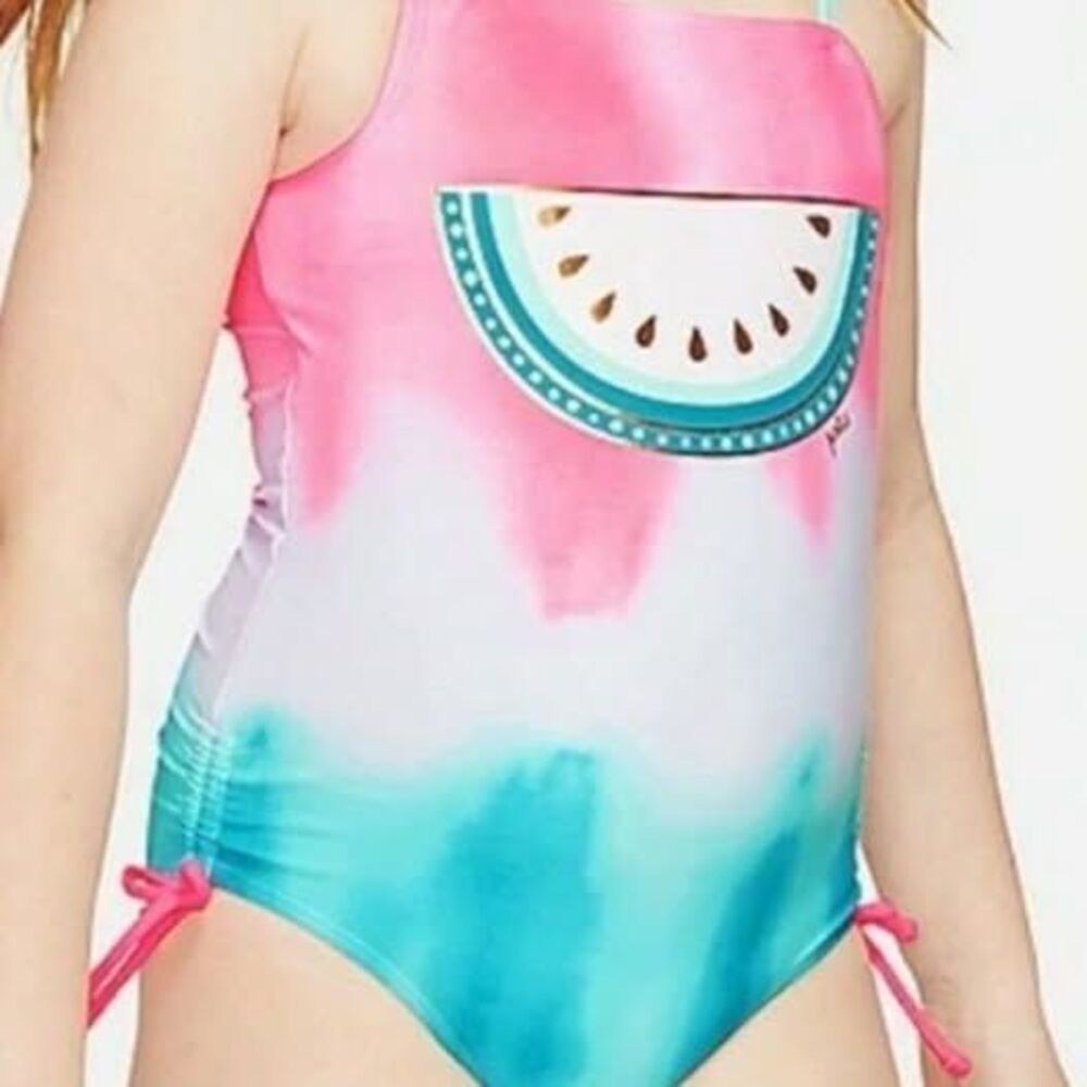 Lot of six swimsuits Justice  Wonder Nation & Almost Famous cover-up 10-12 years
